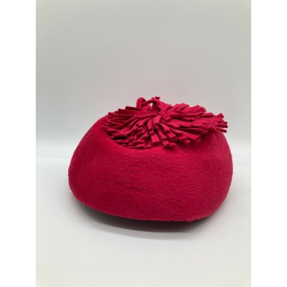 Vintage Marche' Exclusive Women's  Fuschia Pink Felt Tassels Brigitte Hat - Picture 3 of 4